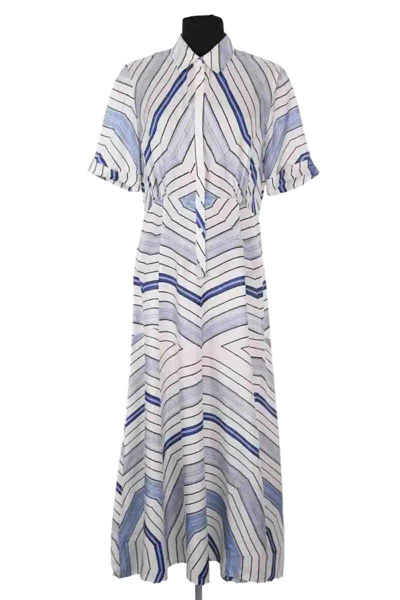Robe Sandro Bleu en Soie, taille M - Seconde Main