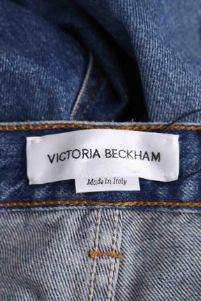 Jean droit Victoria Beckham Bleu en Coton