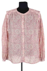 Blouse Louise Misha Rose en Coton, taille M - Seconde Main