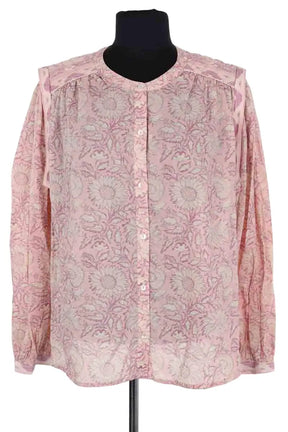 Blouse Louise Misha Rose en Coton, taille M - Seconde Main