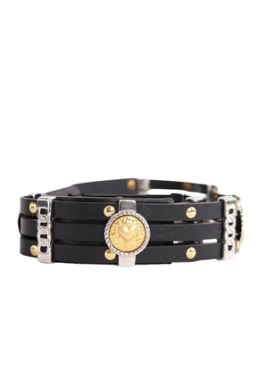 Ceinture en cuir Maje Noir en Cuir, taille S - Seconde Main