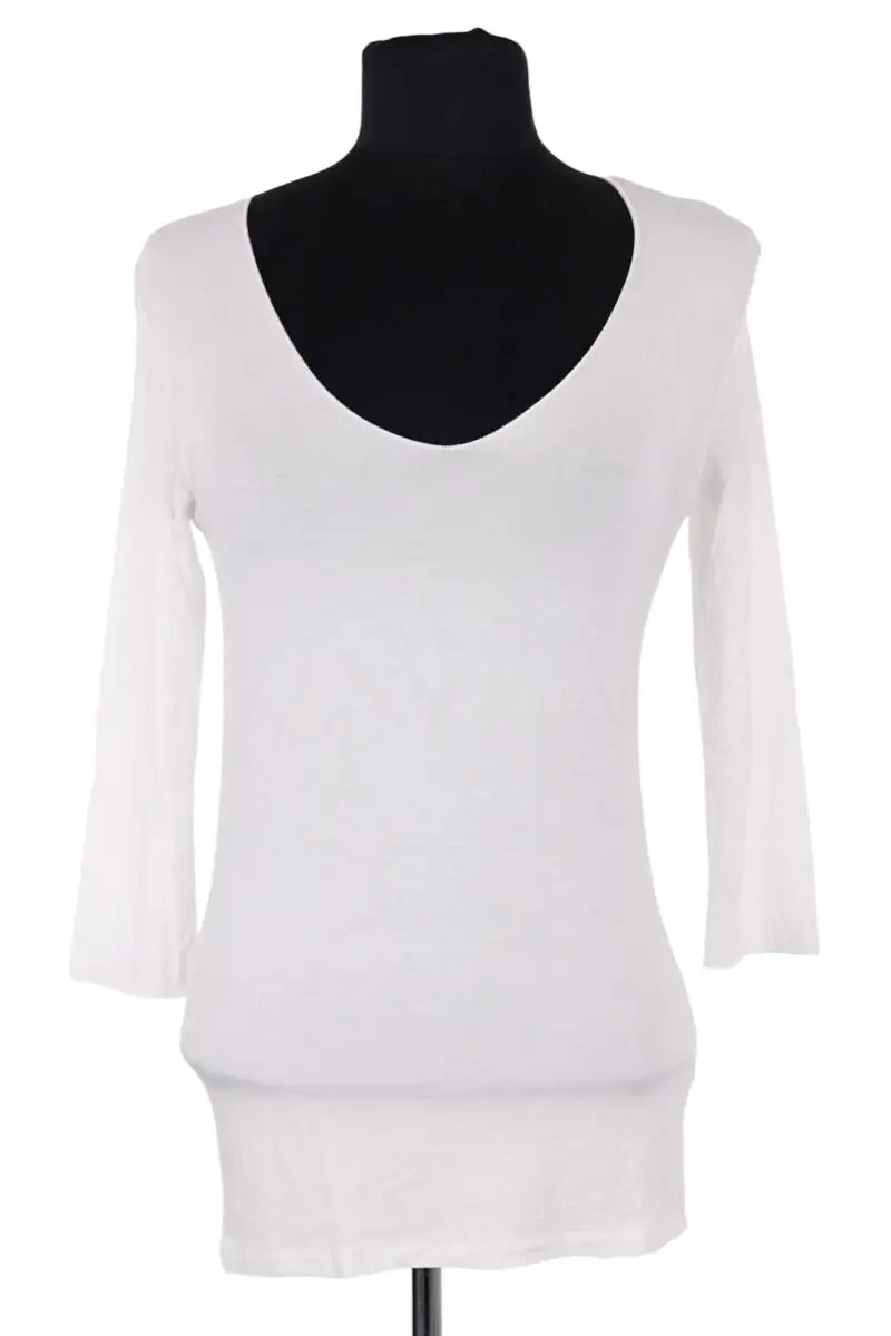 Top Majestic Filatures Blanc en Viscose, taille S - Seconde Main