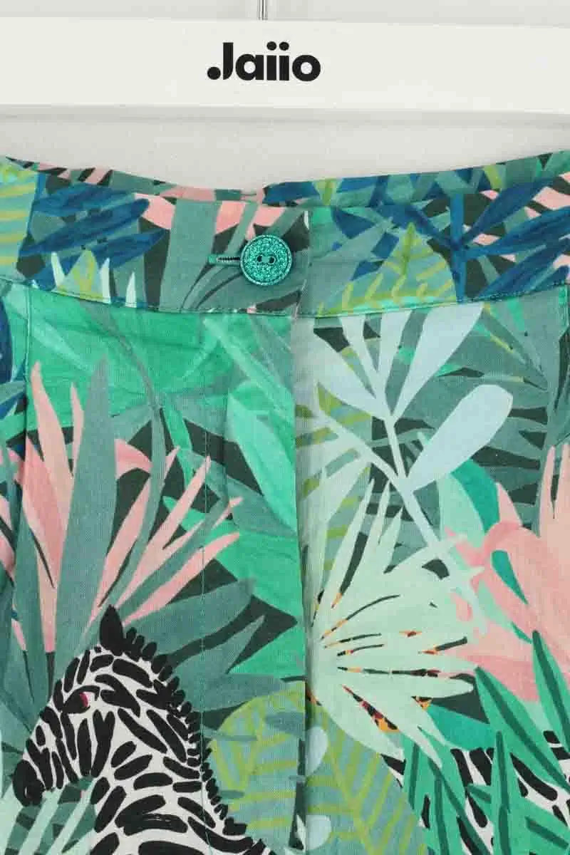 Mini short Des Petits Hauts Vert en Coton