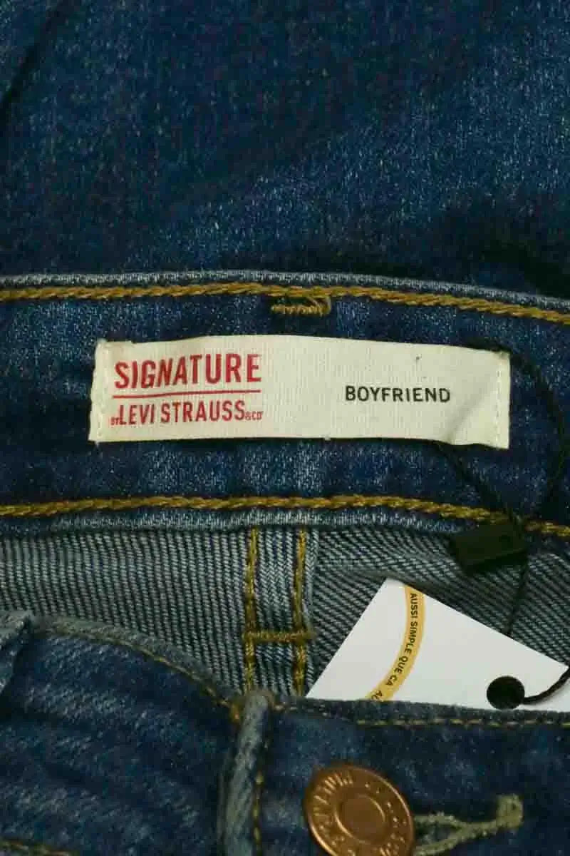 Jean boyfriend Levi's Bleu en Coton