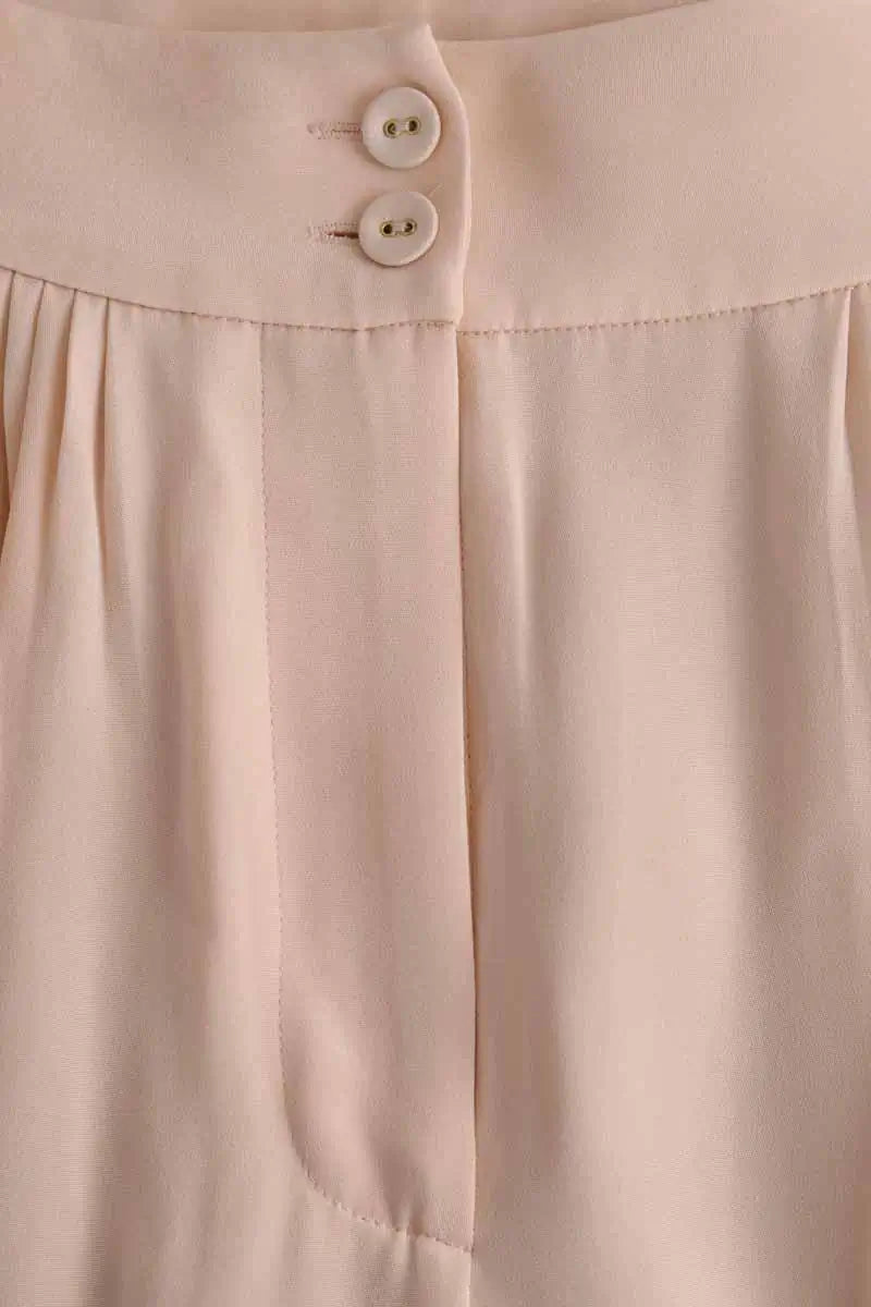Pantalon large Max & Moi Beige en Soie
