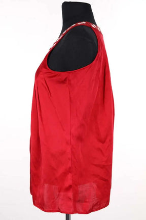 Top sans manche Moschino Rouge en Soie