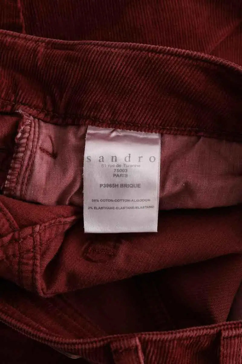 Pantalon Sandro Rouge en Coton