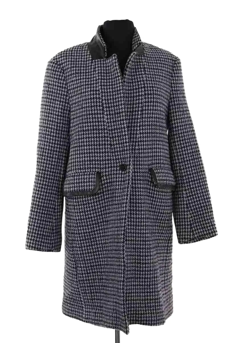 Manteau Maje Marine en Laine, taille L - Seconde Main