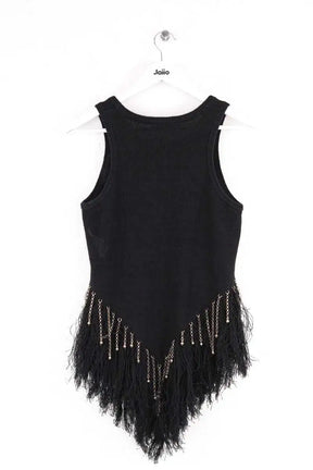 Top sans manche Paco Rabanne Noir en Lin