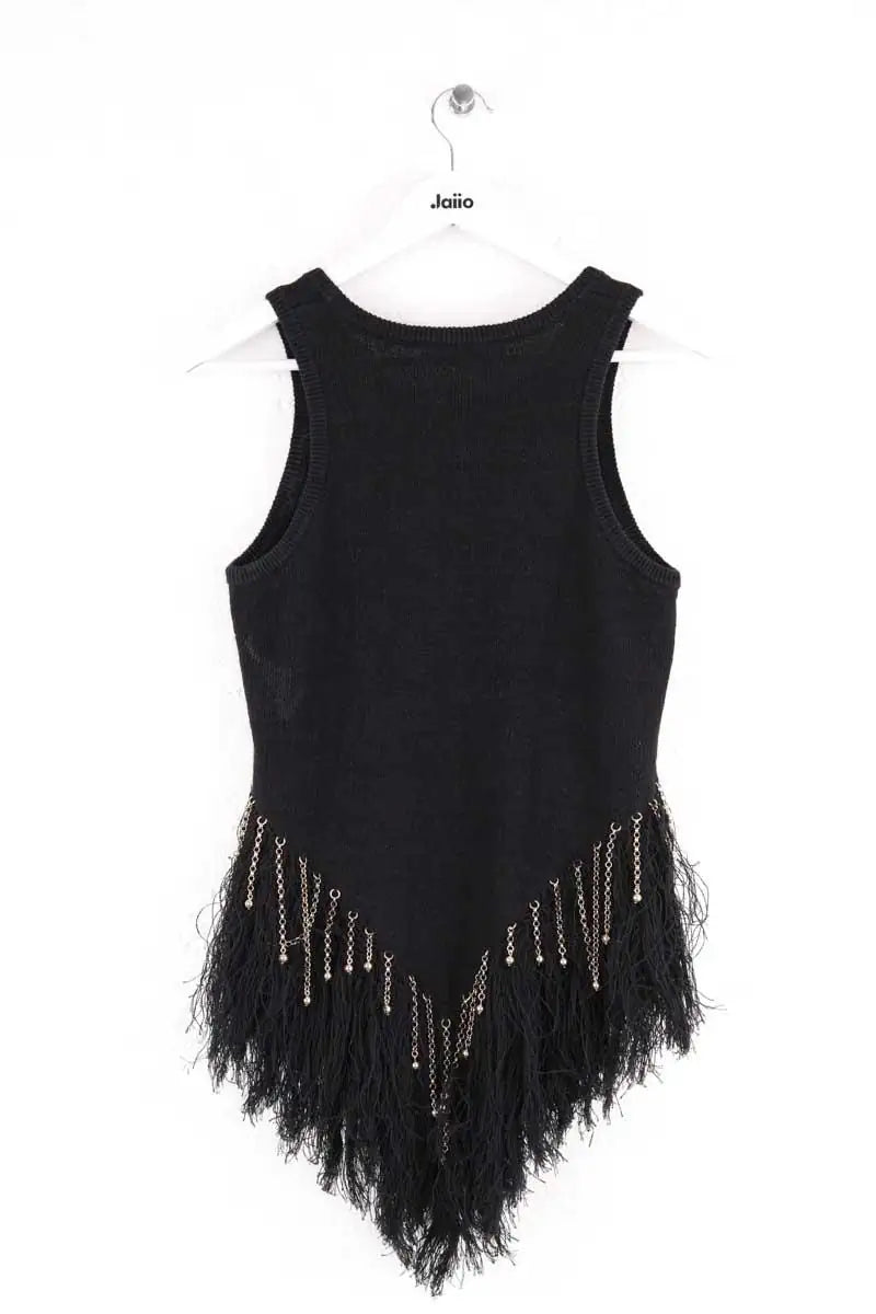 Top sans manche Paco Rabanne Noir en Lin