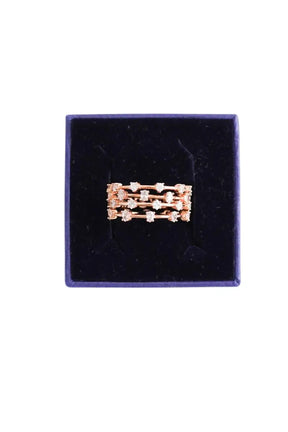 Bague 4 anneaux  Swarovski Rose en Métal, taille XXL - Seconde Main