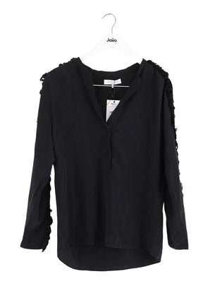 Blouse Sandro Noir en Soie, taille S - Seconde Main