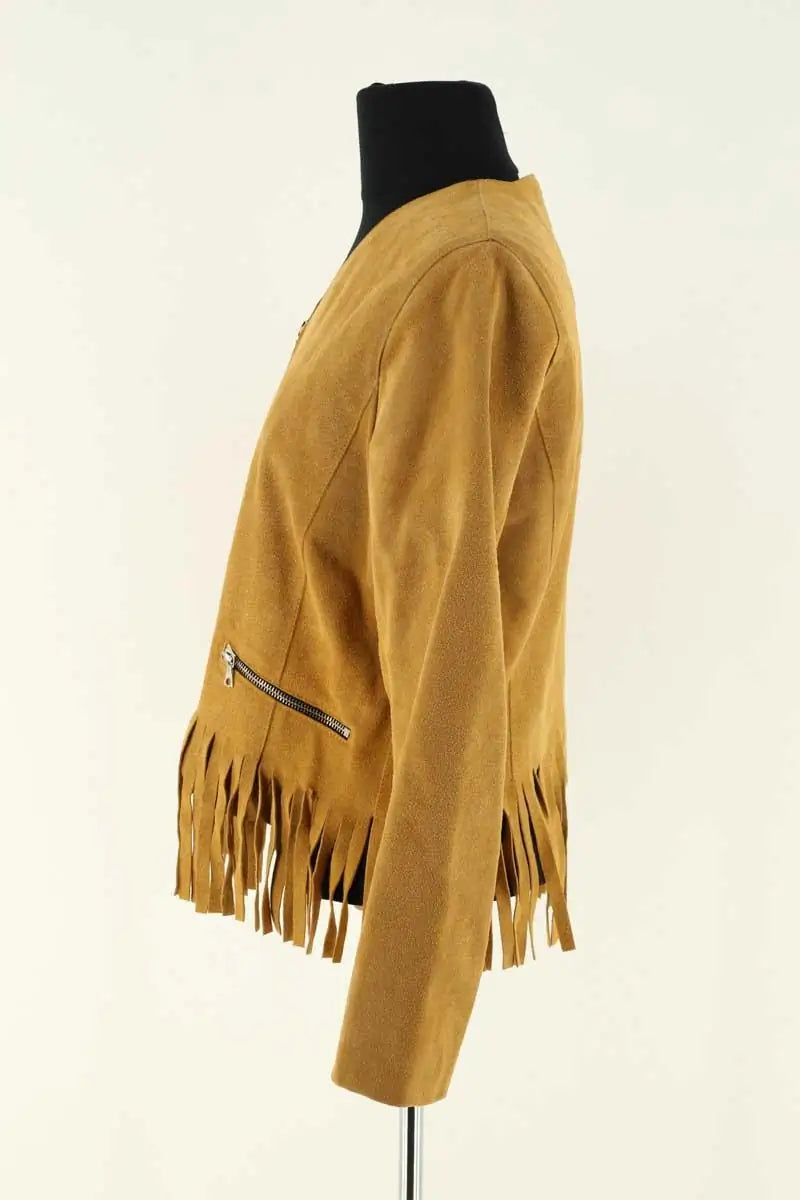 Veste Sandro Jaune en Cuir