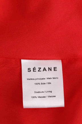 Robe Sézane Rouge en Soie