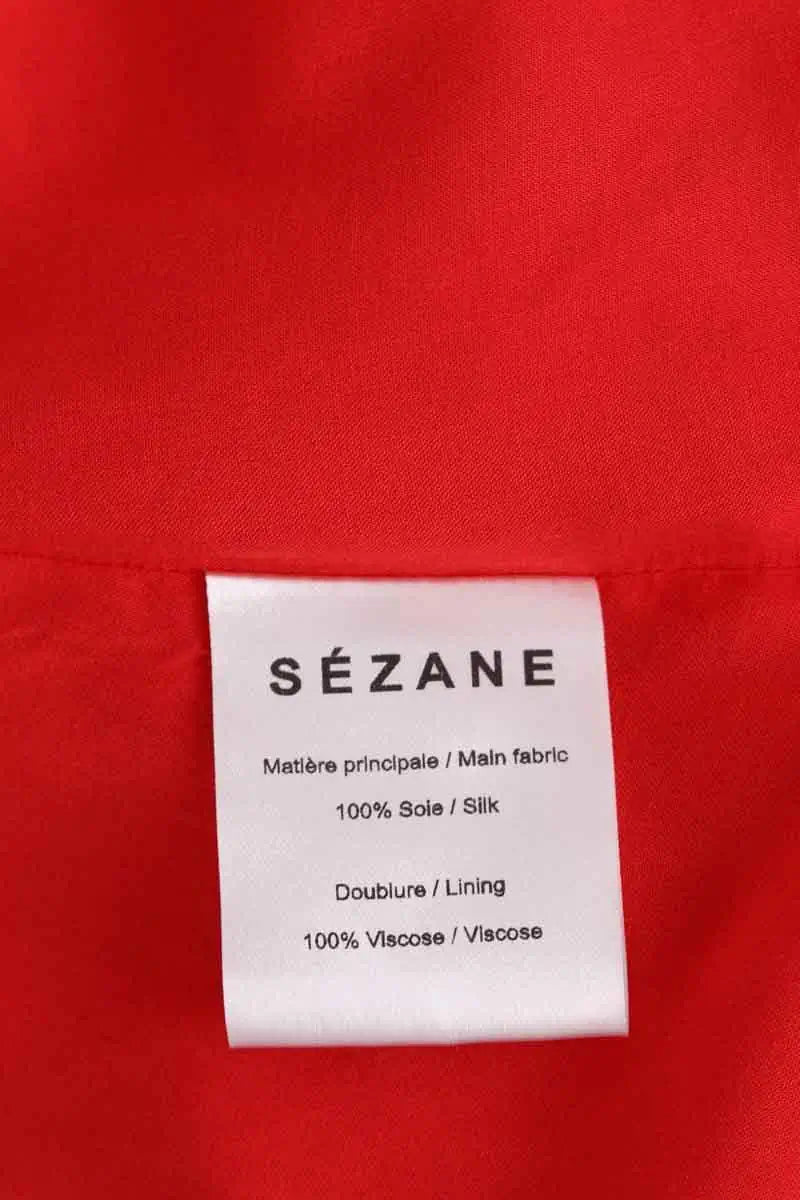 Robe Sézane Rouge en Soie