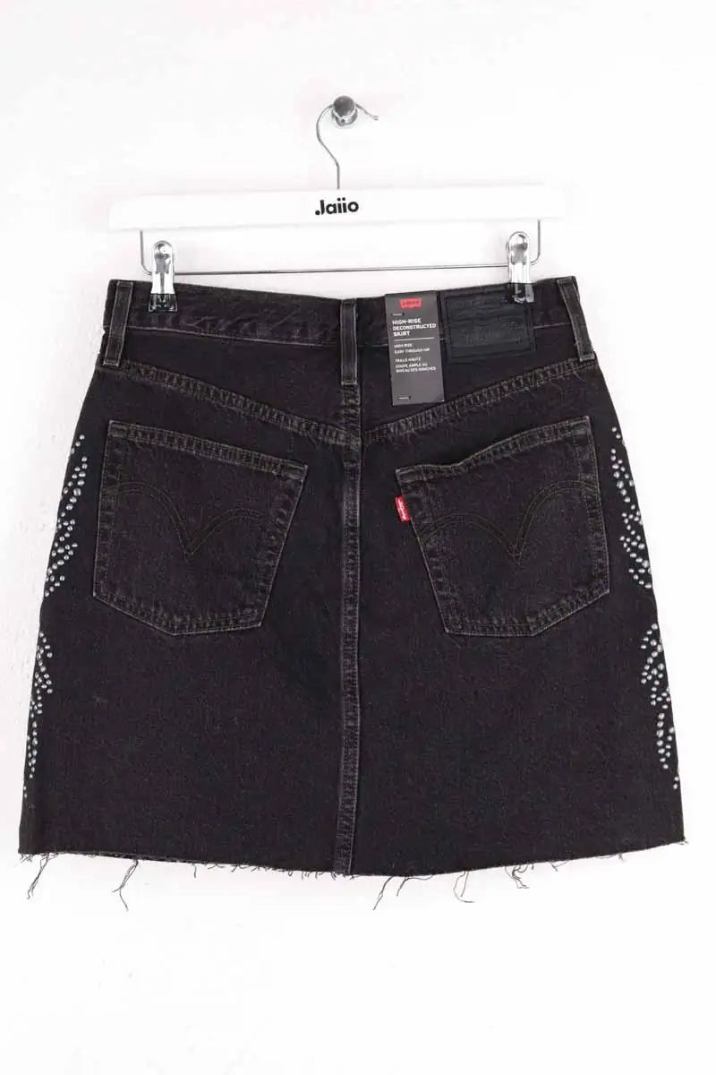 Mini jupe Levi's High rise deconstructed skirt Noir en Coton