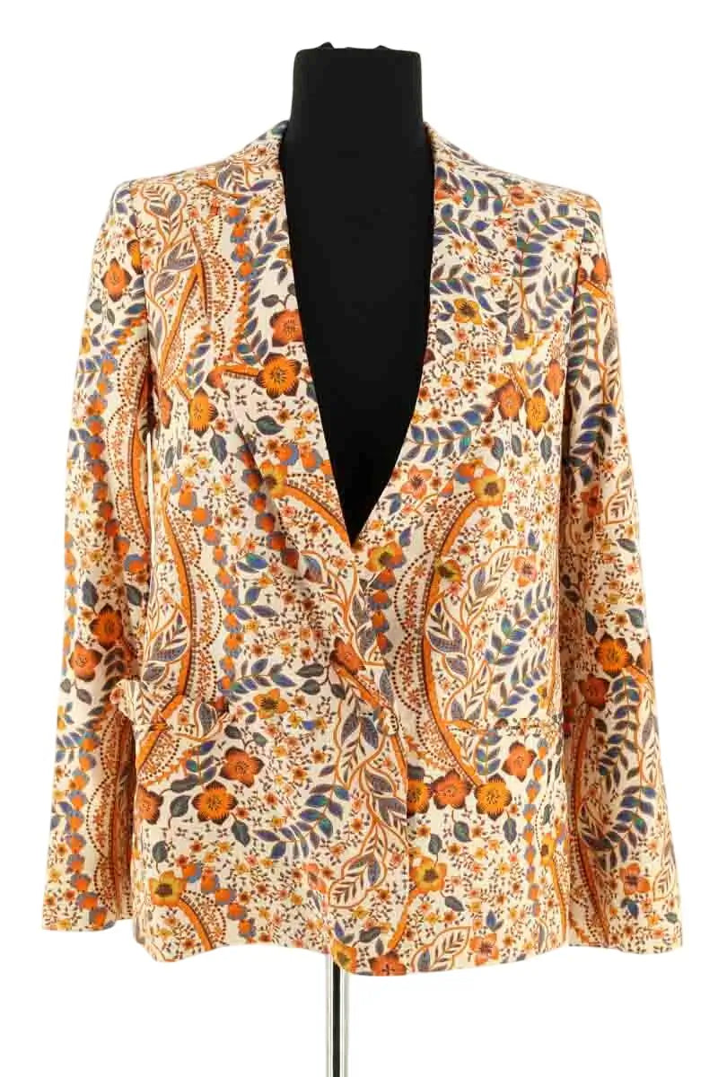 Blazer Sézane Orange en Lin, taille XS - Seconde Main