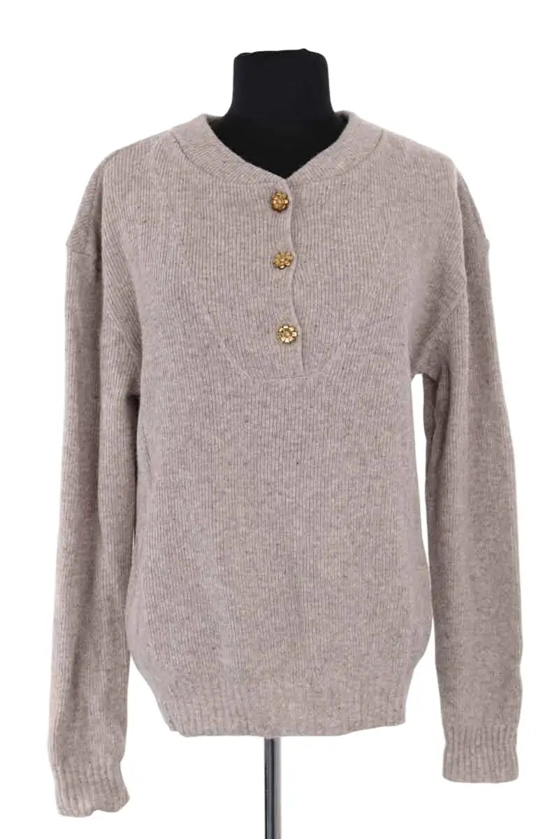 Pull Balzac Beige en Laine, taille S - Seconde Main