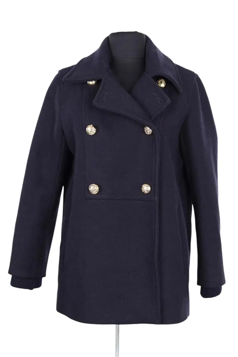Peacoat Sandro Marine en Laine, taille S - Seconde Main