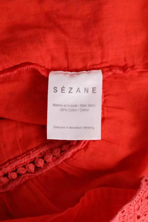 Top sans manche Sézane Rouge en Coton