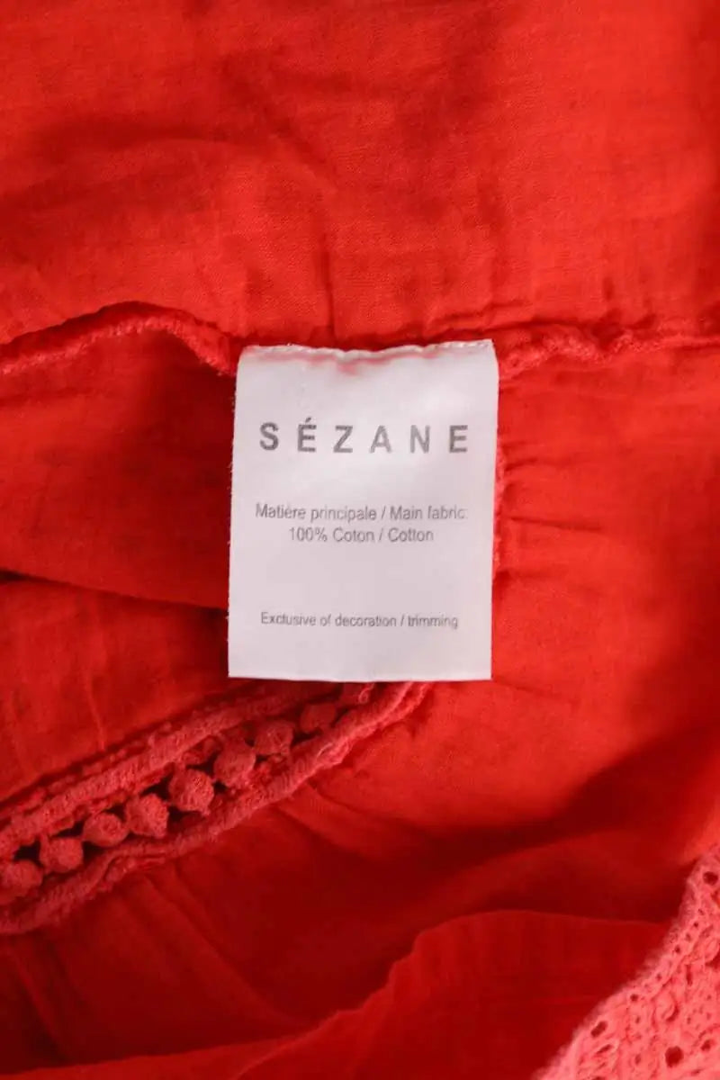 Top sans manche Sézane Rouge en Coton