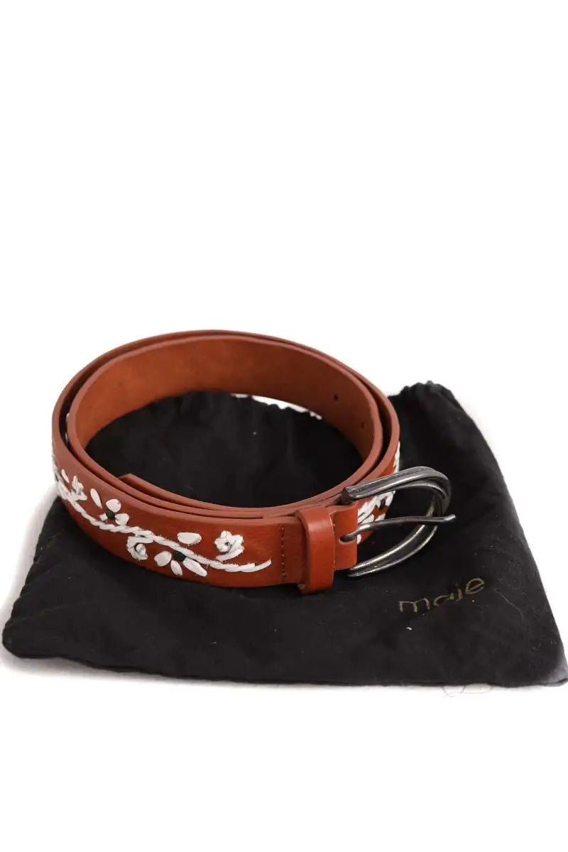 Ceinture en cuir Maje Marron en Cuir