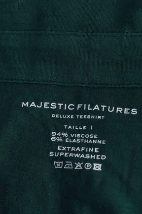 Polo Majestic Filatures Vert en Viscose