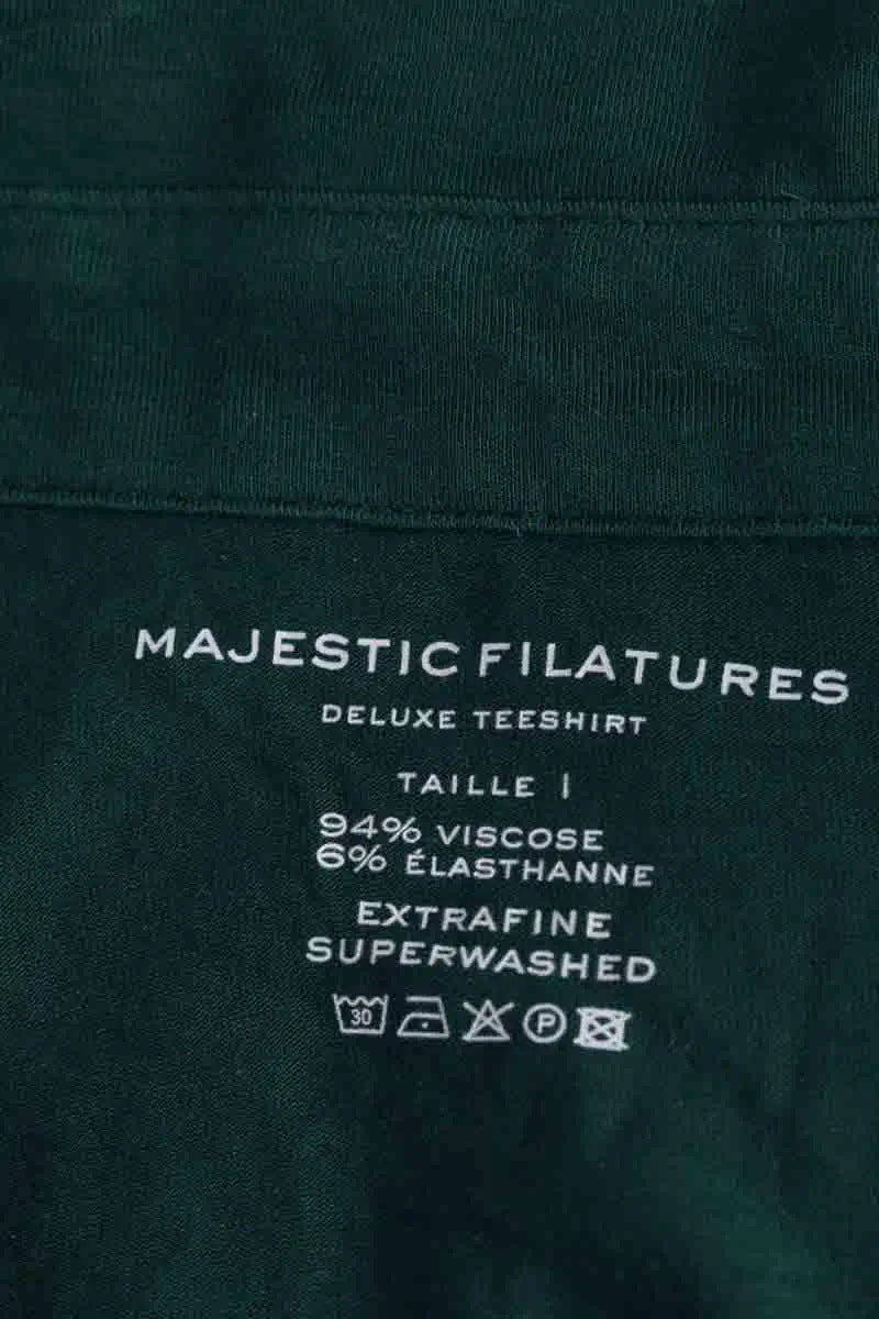 Polo Majestic Filatures Vert en Viscose