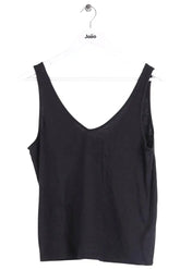 Top sans manche Majestic Filatures Noir en Lin, taille L - Seconde Main