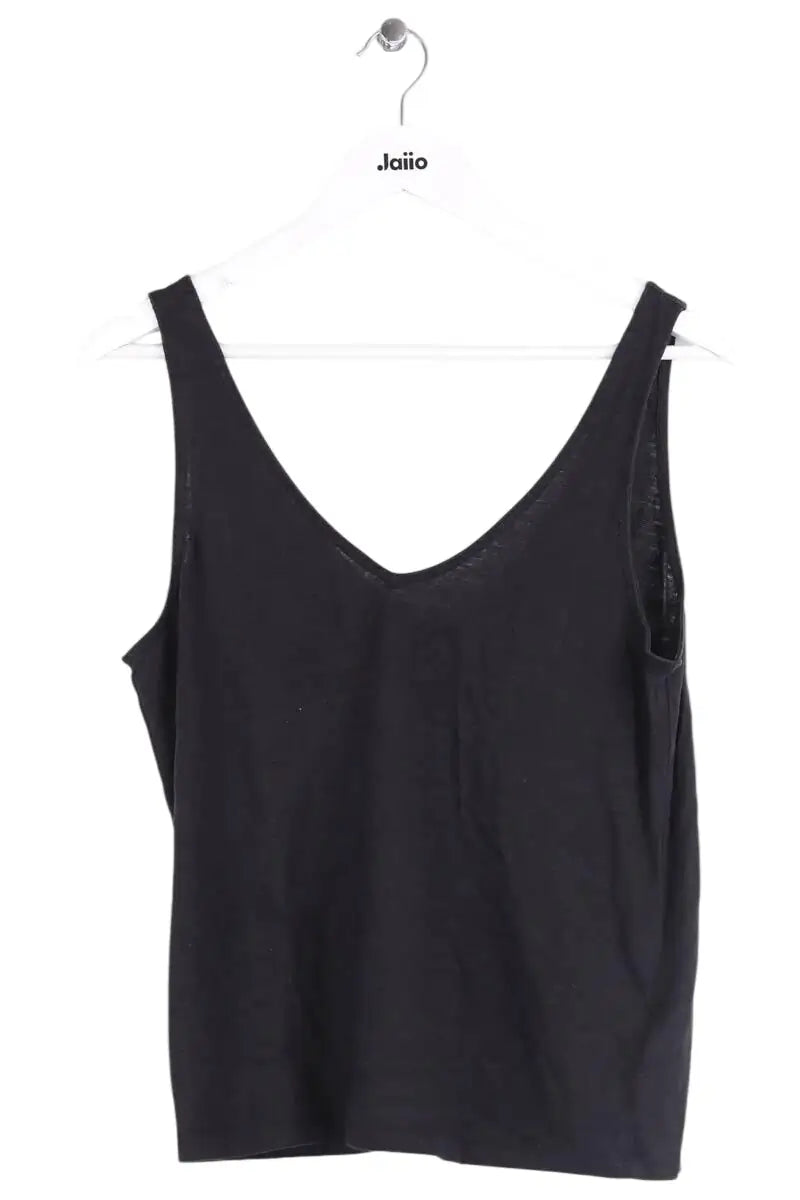 Top sans manche Majestic Filatures Noir en Lin, taille L - Seconde Main