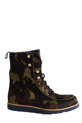 Boots à lacets Heimstone Kaki en Cuir, taille 38 - Seconde Main