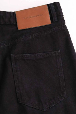 Jean droit Victoria Beckham High Rise Julia Noir en Coton