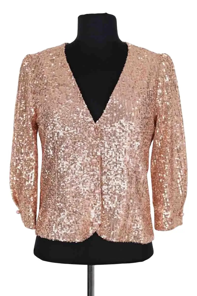 Gilet Maje Rose en Synthétique, taille S - Seconde Main