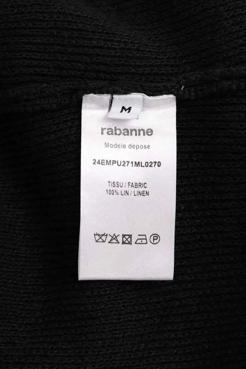 Top sans manche Paco Rabanne Noir en Lin
