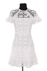Robe Sandro Blanc en Coton, taille S - Seconde Main