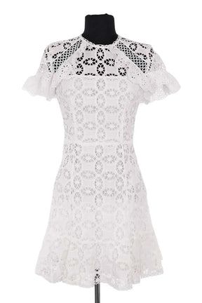 Robe Sandro Blanc en Coton, taille S - Seconde Main