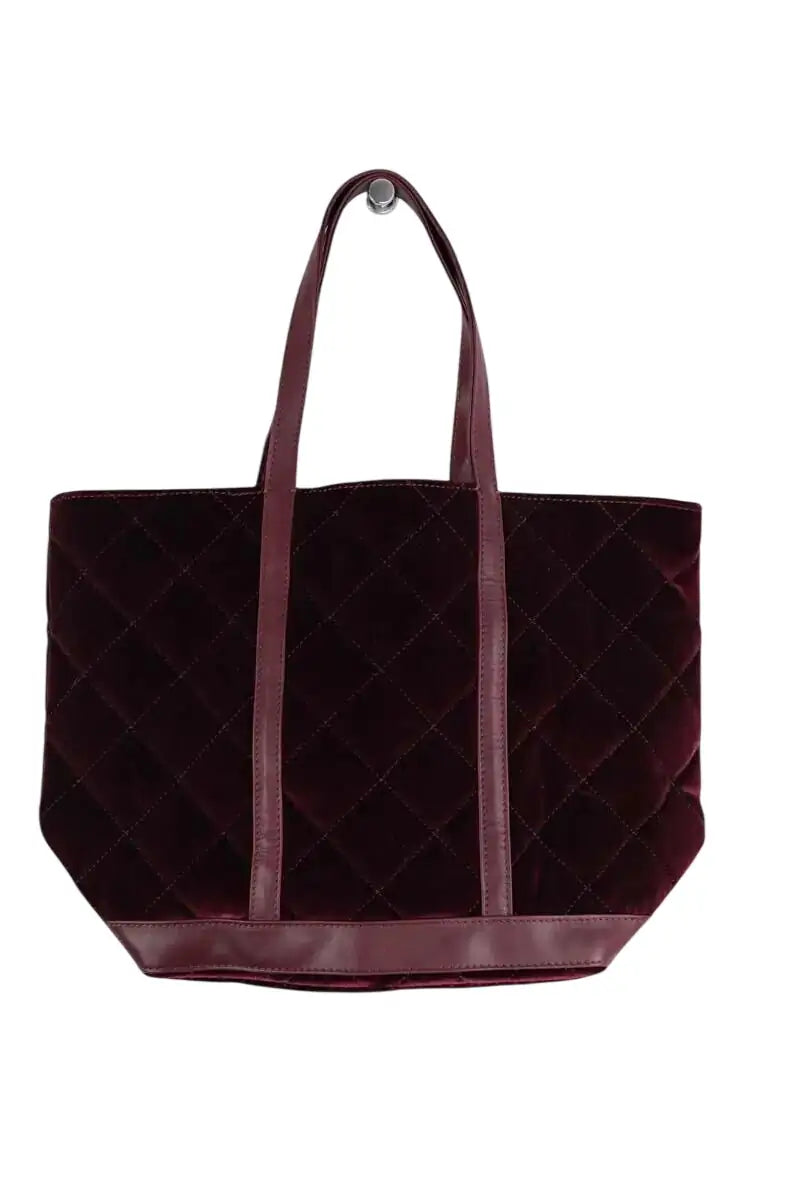 Cabas Vanessa Bruno Bordeaux en Tissu - Seconde Main