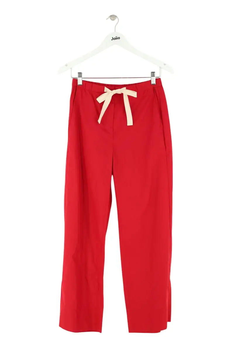 Pantalon large Max Mara Rouge en Coton, taille S - Seconde Main