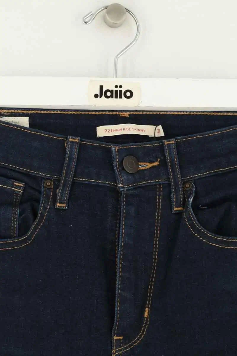 Jean slim Levi's 721 High rise skinny Bleu en Coton