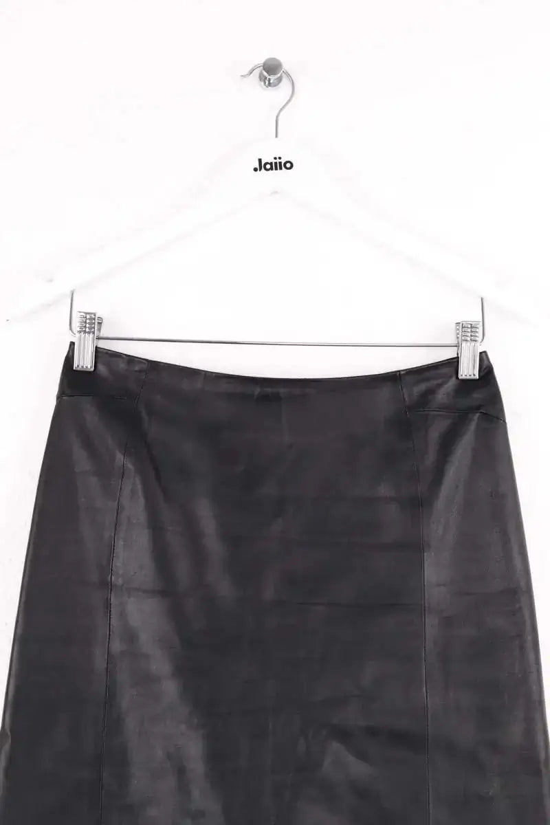 Jupe Yves Salomon Noir en Cuir