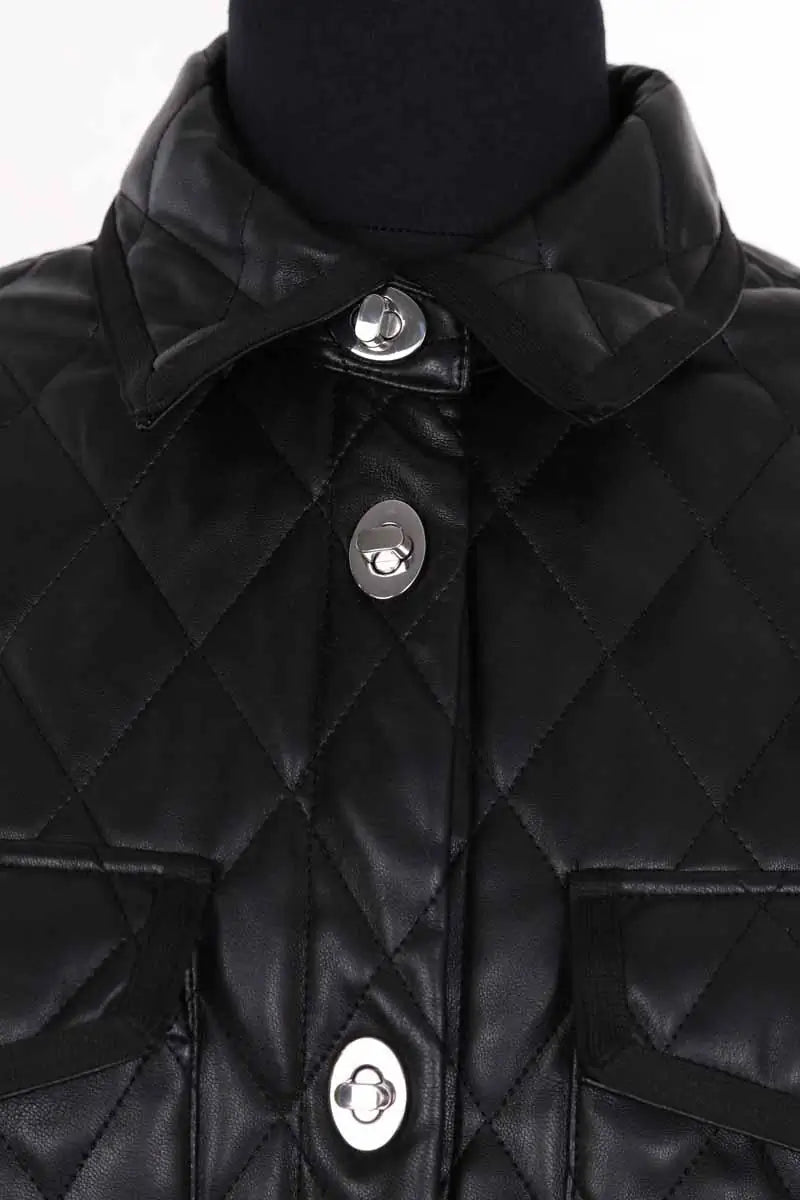 Manteau Maje Noir en Synthétique
