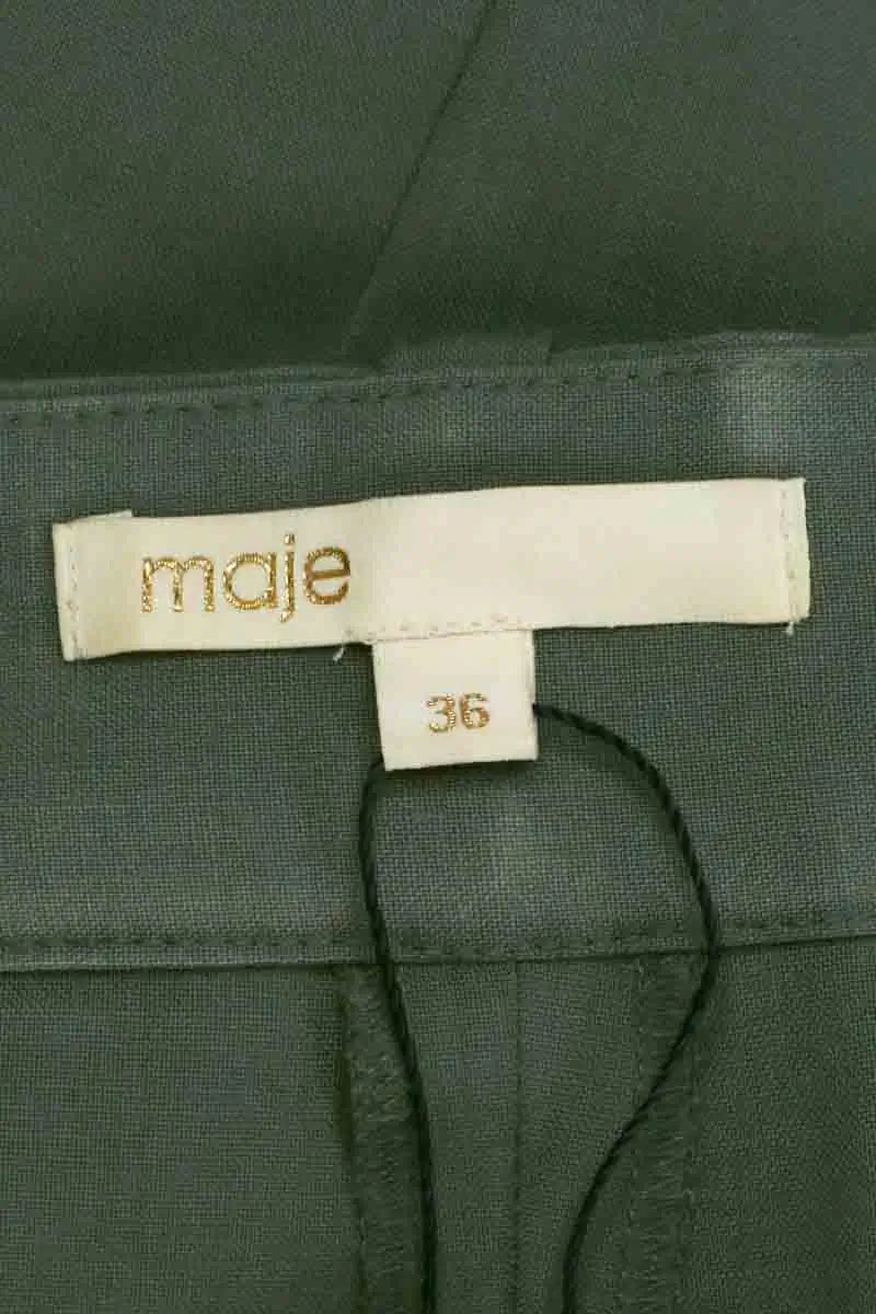 Pantalon Maje Kaki en Laine