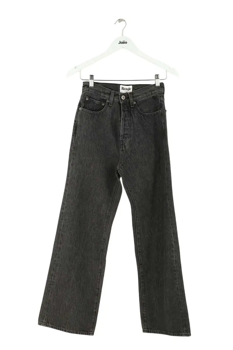 Jean large Rouje Concorde Noir en Coton, taille S - Seconde Main