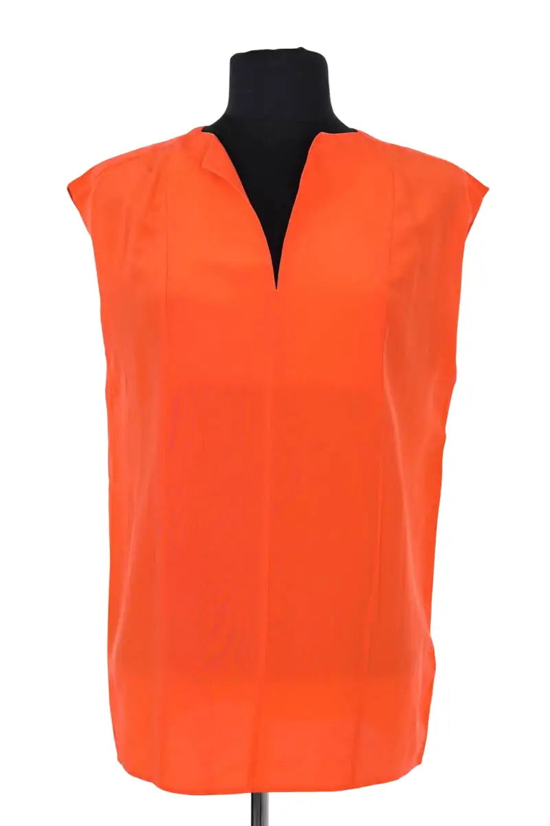 Top sans manche LK Bennett Orange en Soie, taille M - Seconde Main