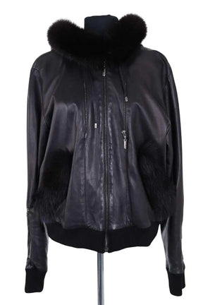 Blouson John Galliano Noir en Cuir, taille L - Seconde Main