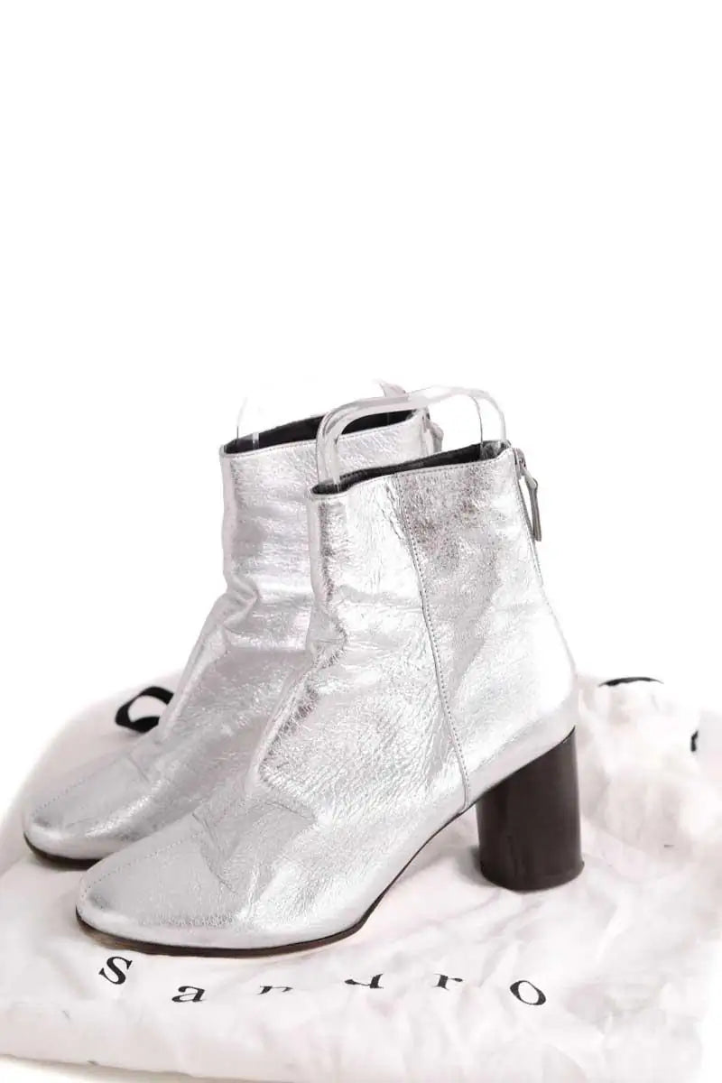 Boots Sandro Argent en Cuir
