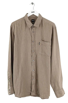 Chemise Boss Gris en Lin, taille XXL - Seconde Main