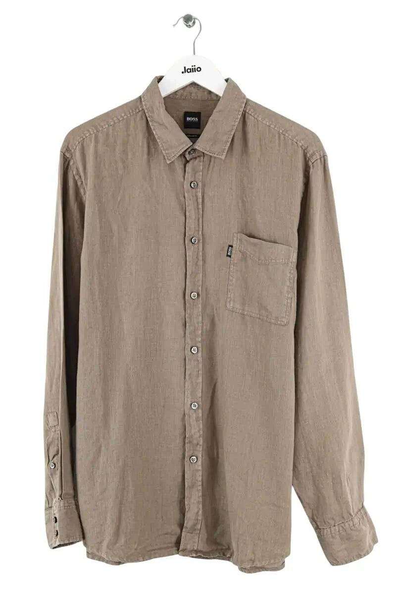 Chemise Boss Gris en Lin, taille XXL - Seconde Main