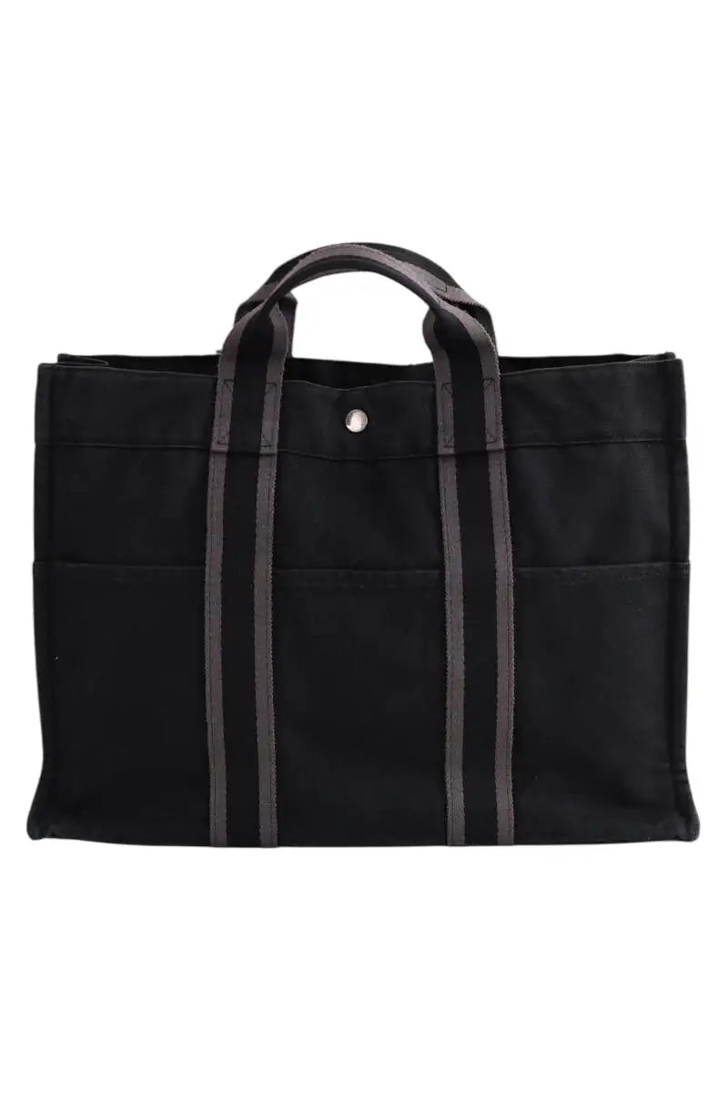 Cabas Hermès Toto Noir en Tissu - Seconde Main