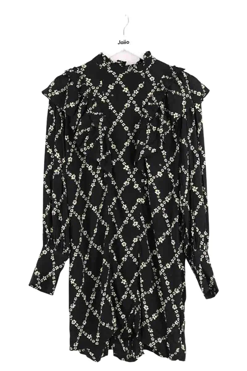 Robe Ganni Noir en Viscose, taille L - Seconde Main